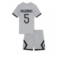 Paris Saint-Germain Marquinhos #5 Fußballbekleidung Auswärtstrikot Kinder 2022-23 Kurzarm (+ kurze hosen)